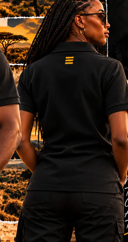 SoulTribe Polo in black, back view