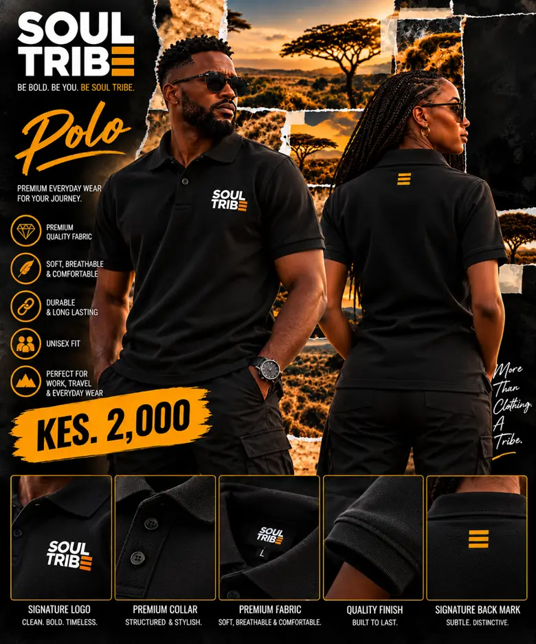 SoulTribe Polo in black, product sheet